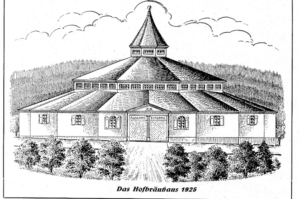 So modern wirkte das Hofbräuhaus in Limbach-Oberfrohna auf einer Zeichnung von 1925.
