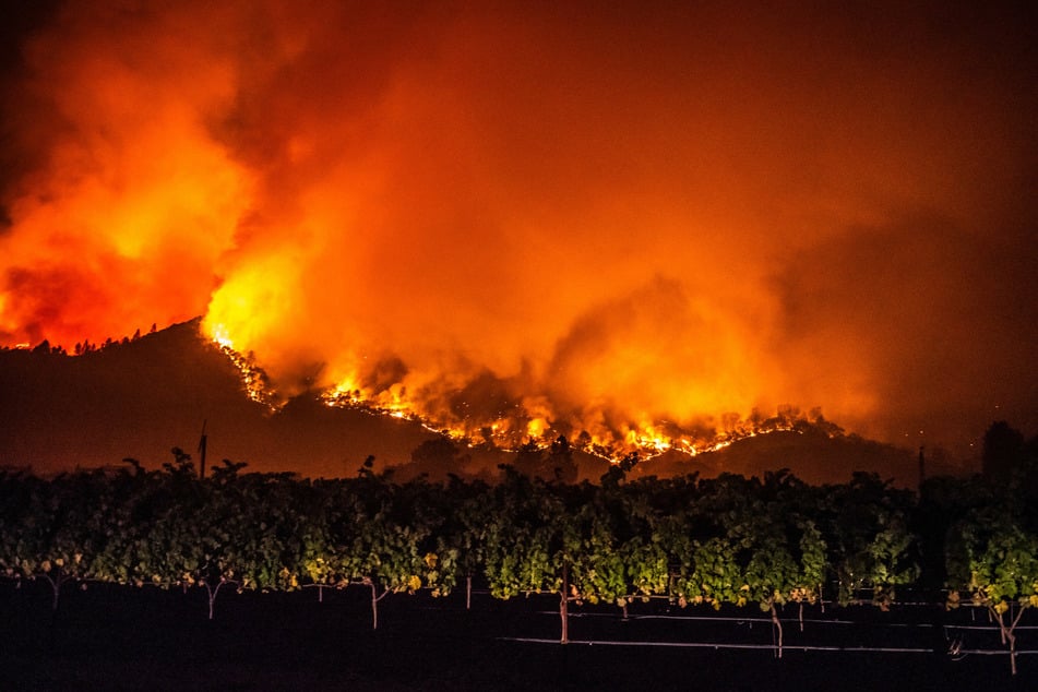 September 28, 2020: wildfire flames tore through the famous wine region in Calistoga, California.