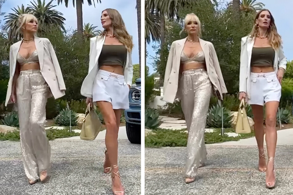 Mary Fitzgerald (l) and her Selling Sunset costar Nicole Young are seen strutting their stuff in a new Instagram video.