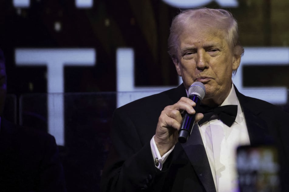 President Donald Trump speaks during a New Year's Eve party at his Mar-a-Lago Club in Palm Beach, Florida, on December 31, 2025.
