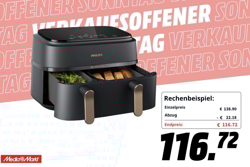 Philips-Heißluftfritteuse für 116,72 Euro.