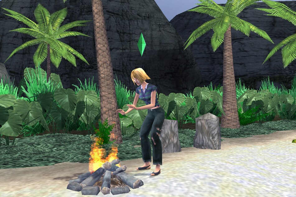 Typisch Sims: das grüne Symbol über den Köpfen der Spielfiguren.