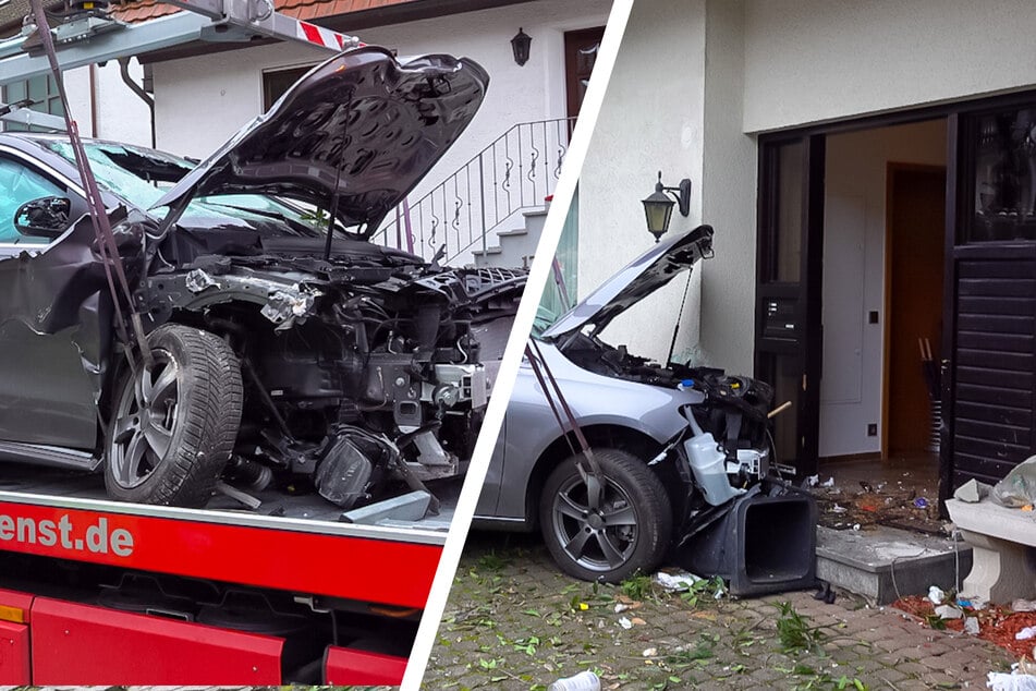 Auto kracht gegen Hauswand: Fahrer kommt mit Hubschrauber ins Krankenhaus
