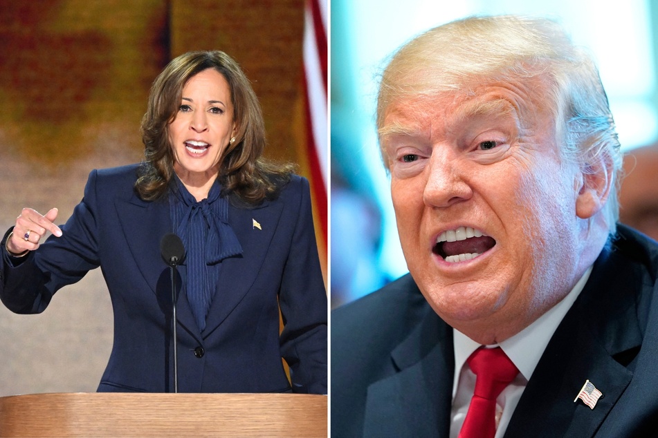 Trump drops play-by-play reactions to Harris' DNC speech: "Is she talking about me?!"