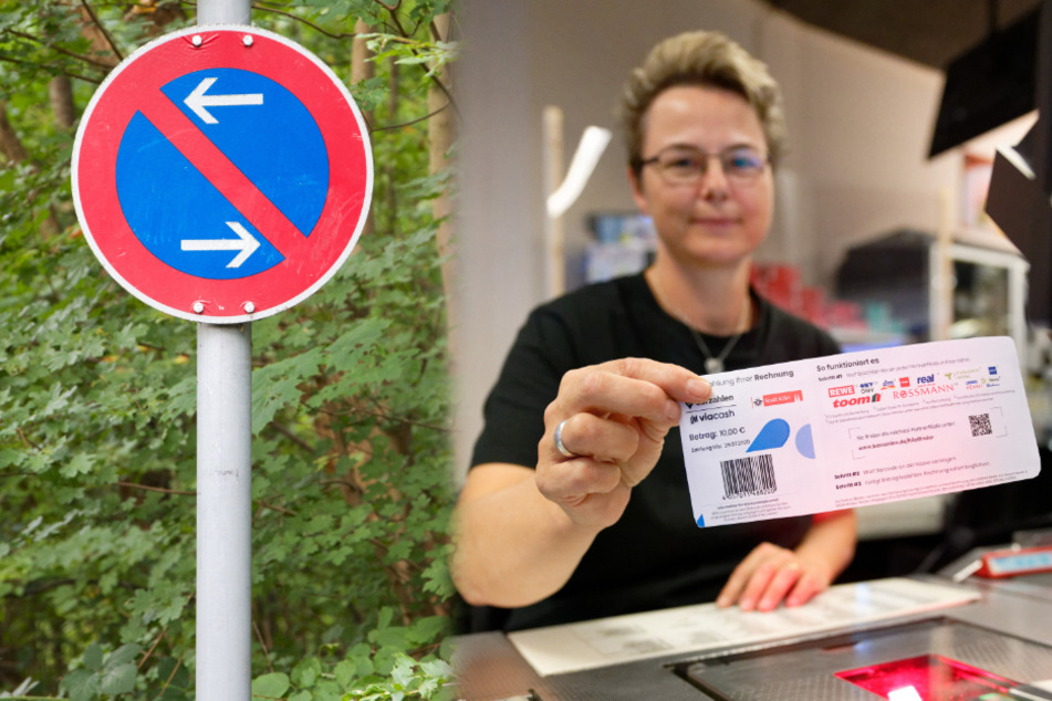 Verkehrssünder können ihre Knöllchen seit Ende Juli an der Supermarktkasse bezahlen. (Fotomontage)