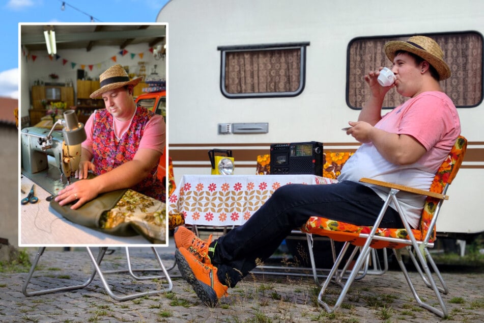 DDR-Camping ist seine Welt: Zur Entspannung möbelt Kevin Campingstühle auf