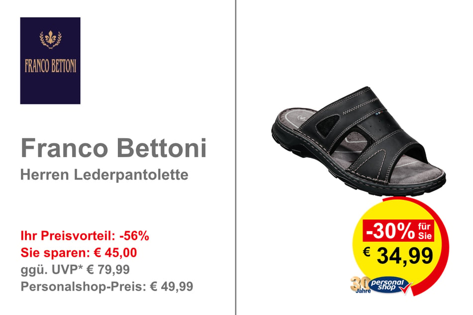 Franco Bettoni Herren Lederpantolette