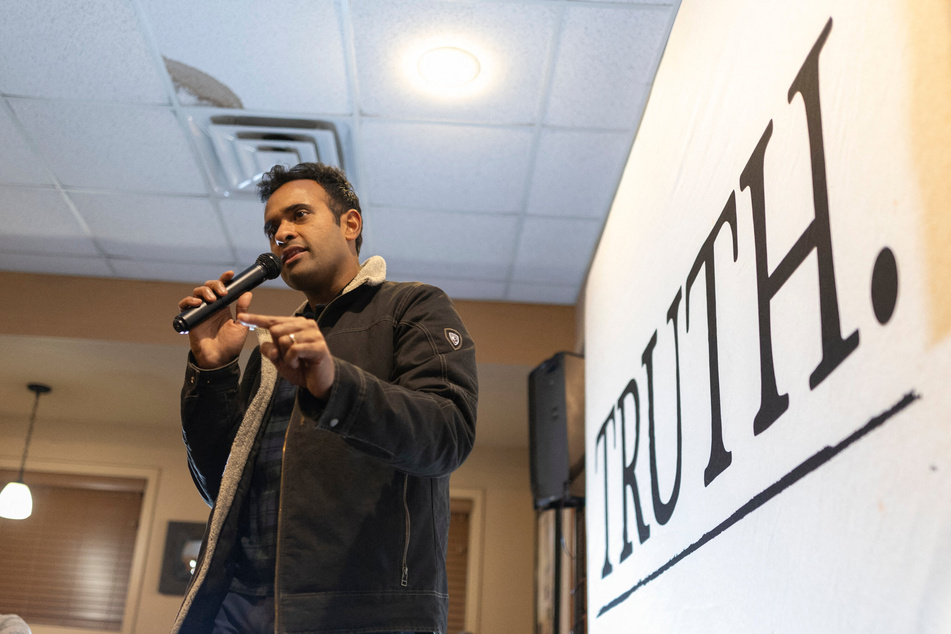 Entrepreneur and 2024 presidential hopeful Vivek Ramaswamy campaigning in Iowa last week.