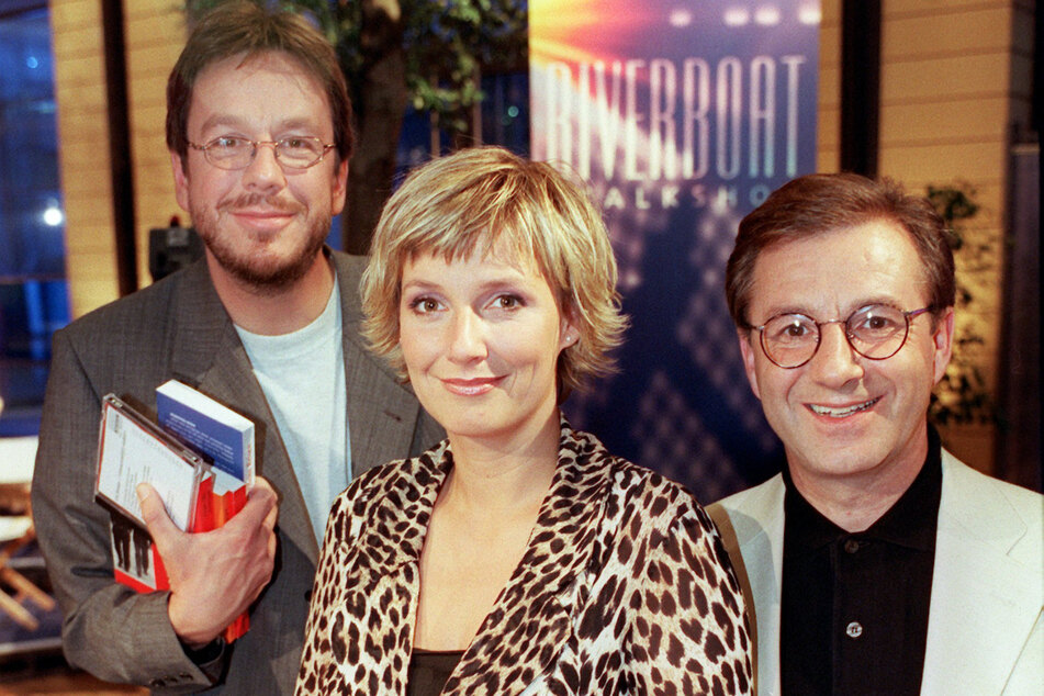 Einst moderierte Jörg Kachelmann (63, l.) das MDR-"Riverboat" gemeinsam mit Kim Fisher (53) und Jan Hofer (72), hier im Jahr 2000. (Archivbild)
