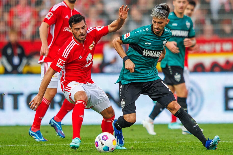 Kevin Volland (l.) wartet noch auf seinen ersten Treffer für Union Berlin.