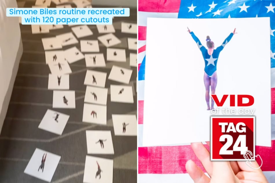 viral videos: Viral Video of the Day for August 10, 2024: Simone Biles superfan creates stunning flip-book tribute!