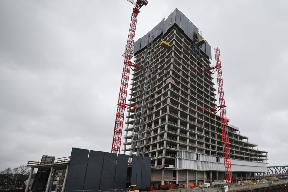 Der Bau des Elbtowers ruht seit Ende Oktober 2023.