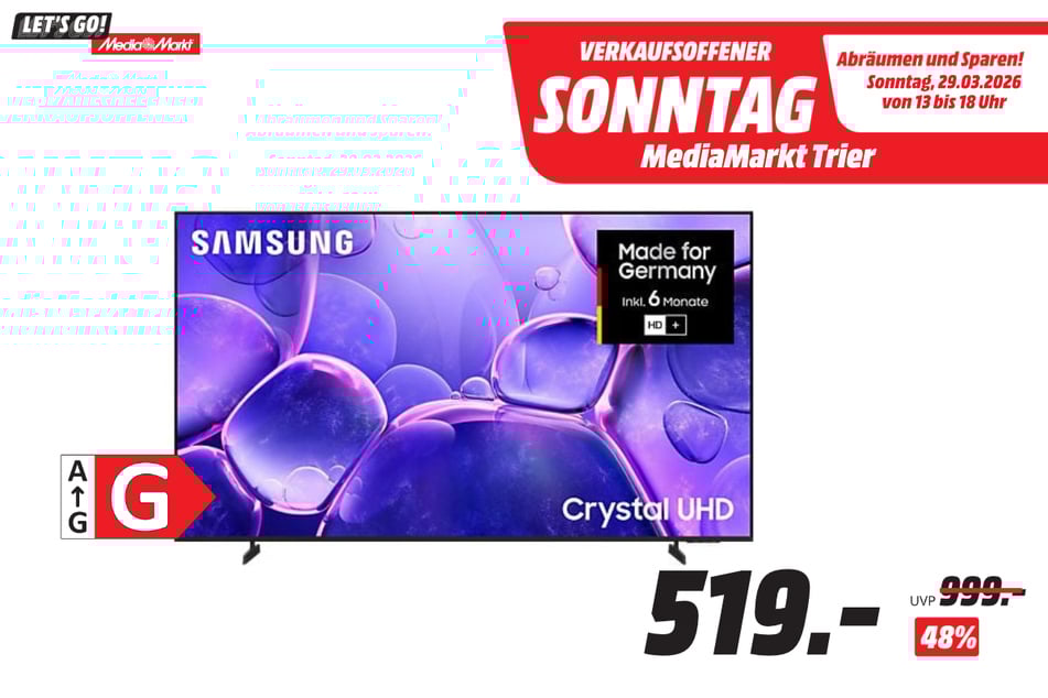 65-Zoll Samsung-Fernseher für 519 statt 999 Euro.