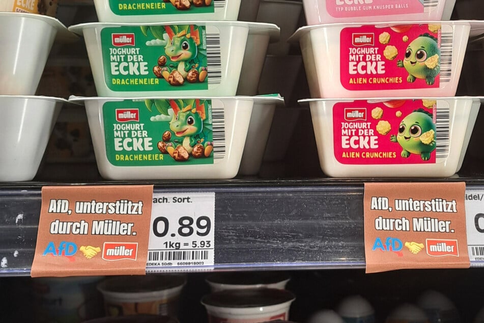 "Neue Generation" schlägt mit Klebe-Aktion bei "Müller-Produkten" bundesweit zu