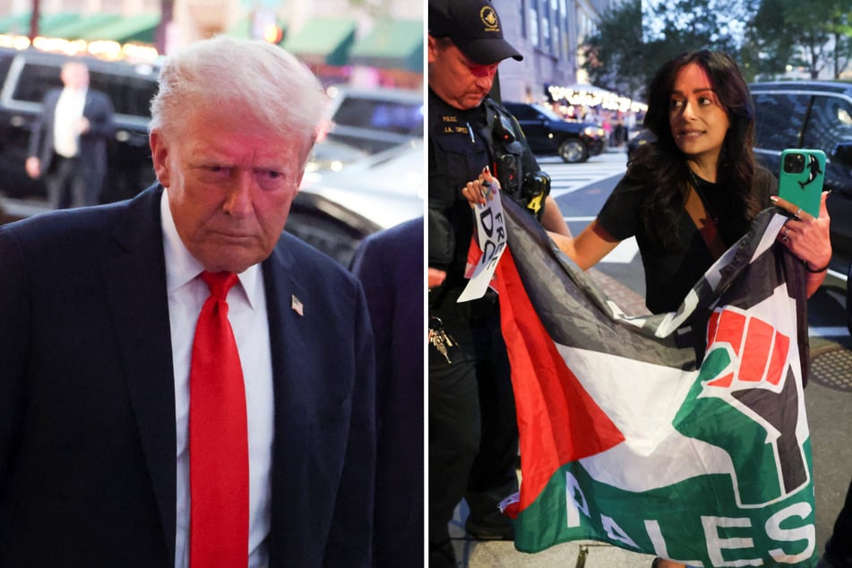 President Donald Trump was jeered and called "the Hitler of our time" by protesters who approached him in a Washington DC restaurant.