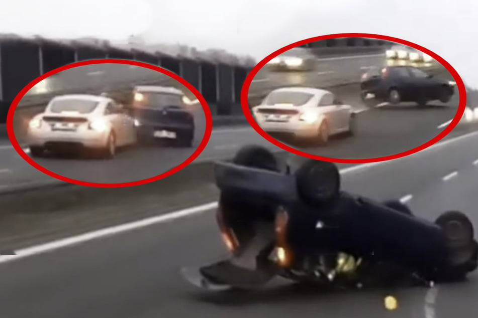 Erschreckendes Video zeigt Horror-Unfall auf der Autobahn