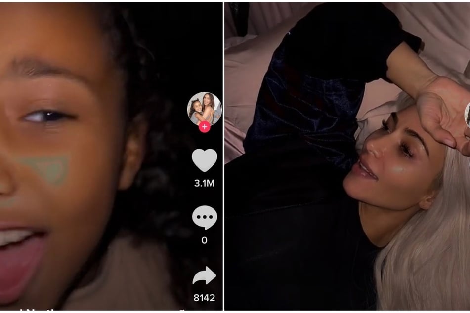 While Kim Kardashian (r) was celebrated by her loved ones on her 42nd birthday her daughter North West's TikTok clip stole the show!