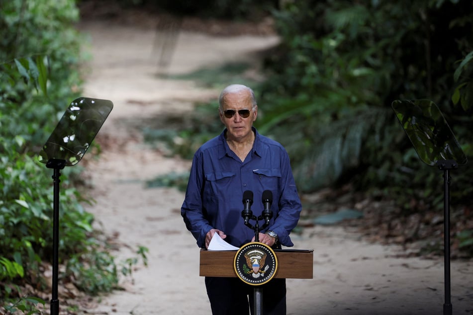 President Joe Biden delivers remarks at the Museu da Amazonia in Manaus, Brazil, on November 17, 2024.