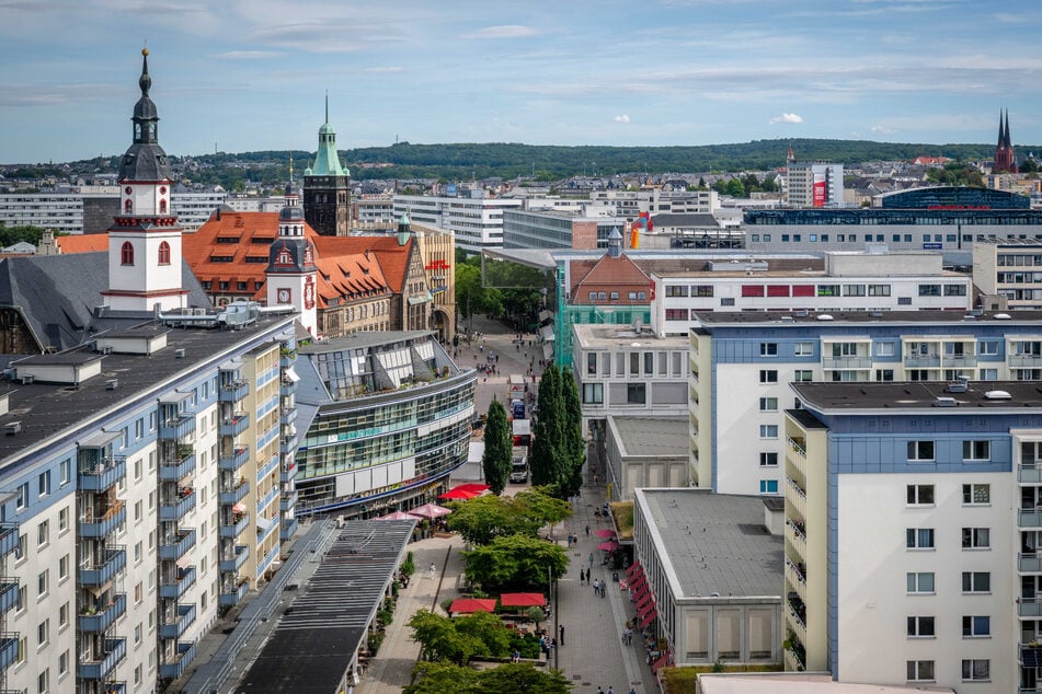 Blick auf die Chemnitzer Innenstadt. Mieten sind hier noch vergleichsweise günstig.