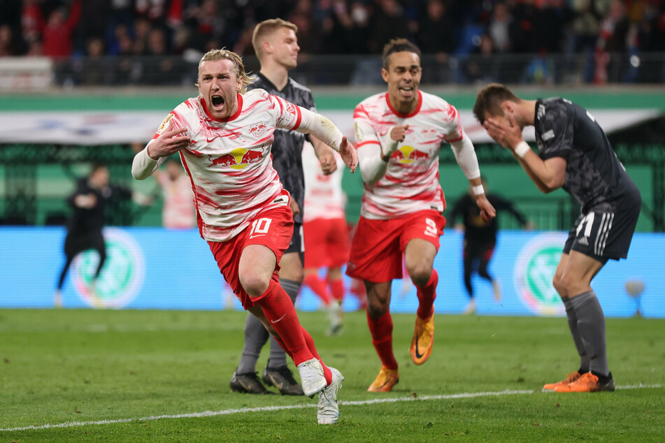 Leipzigs Forsberg nach dem Last-Minute-Treffer.