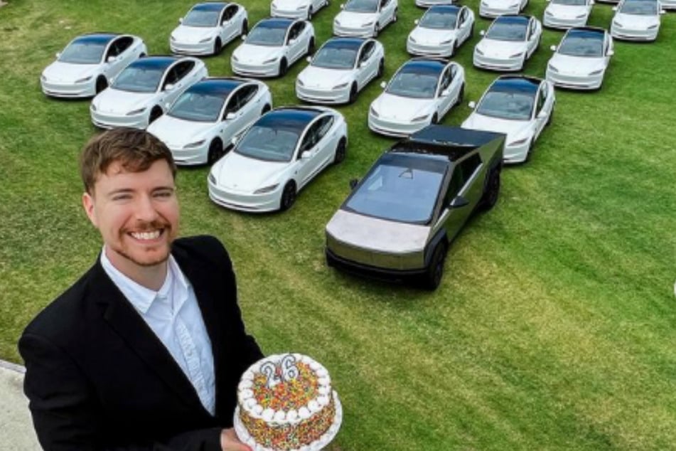 YouTube star MrBeast will be giving away 26 Teslas in honor of his 26th birthday.