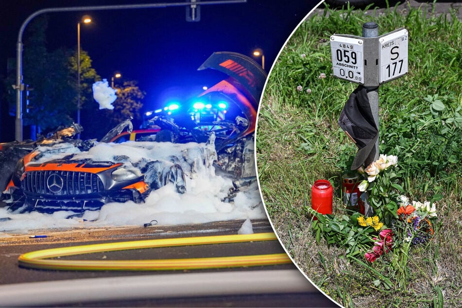 Motorradfahrer von Mercedes-AMG übersehen: Trauernde legen nach tödlichem Unfall Blumen nieder