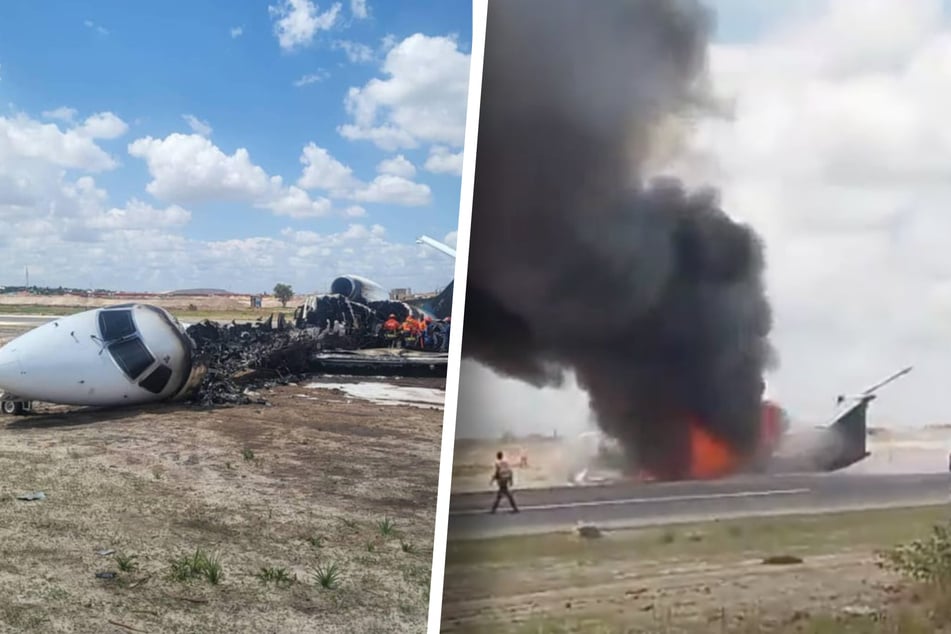 Bruchlandung mit Minister: Flugzeug zerschellt auf Landebahn
