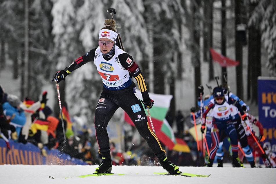 Selina Grotian (22), hier beim Weltcup im Januar in Oberhof, hat eine Seuchen-Saison hinter sich.