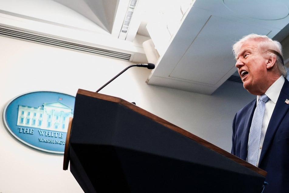 President Donald Trump vowed to pursue an unnamed media organization that reported on a missing crew member of the US F-15 fighter jet downed over Iran.