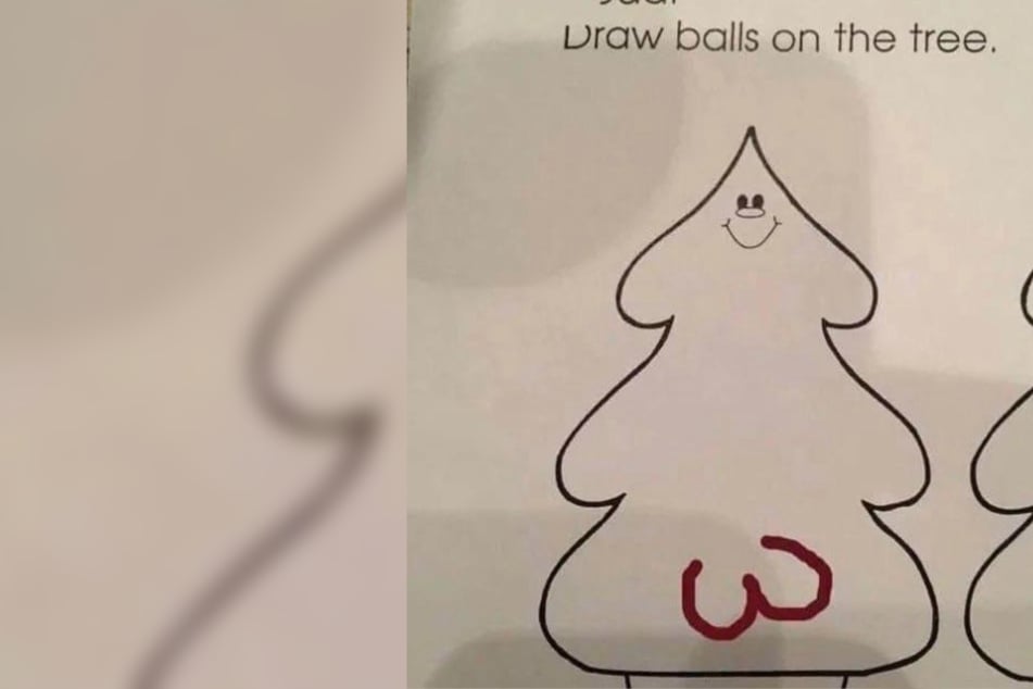 The directions clearly state that the boy is supposed to draw balls on a tree.