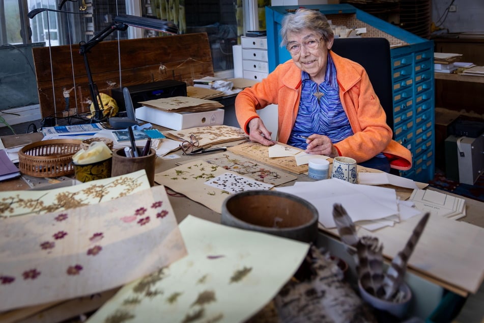 Christiane Schlüssel (87) begeistert mit Blumenkunst.