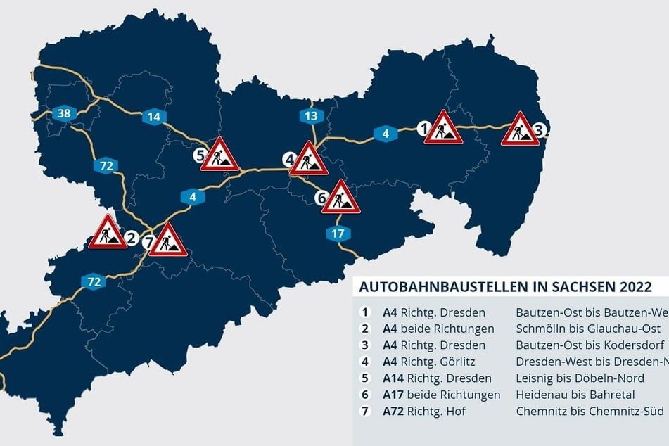 Die sieben Erhaltungsmaßnahmen 2022 in Sachsen.
