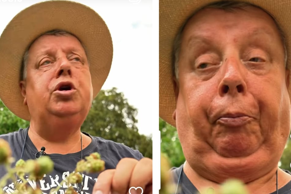 Hat eine saure Beere erwischt: Sachsens Gartensheriff Michael Baumann (62).