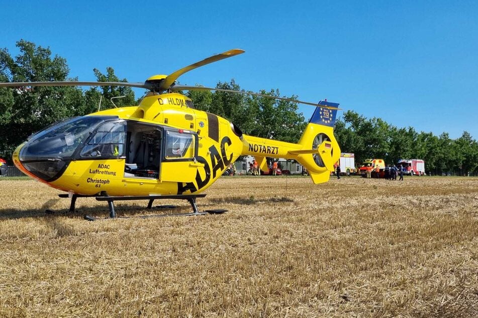 Neben Polizei und Feuerwehr war auch ein Rettungshubschrauber vor Ort.