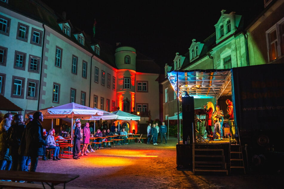 Schloss Wolkenburg bei der Nacht der Schlösser 2021.