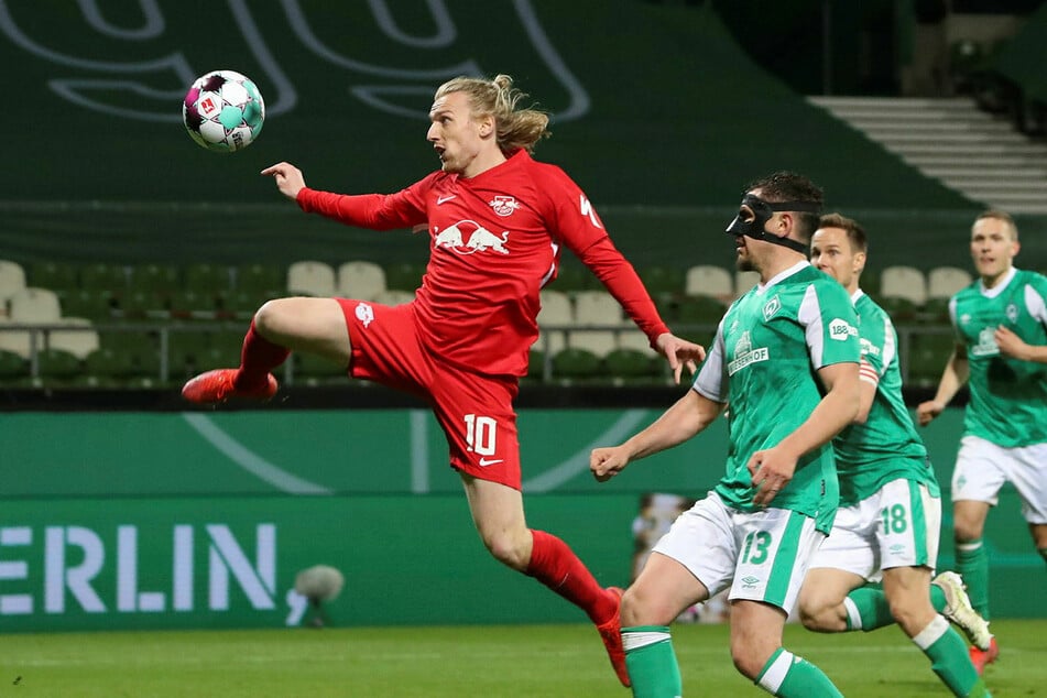 Mit diesem Kunstschuss hatte Forsberg RB Leipzig ins DFB-Pokal-Finale geschossen. Dort gab es ein klares 1:4 gegen den BVB.