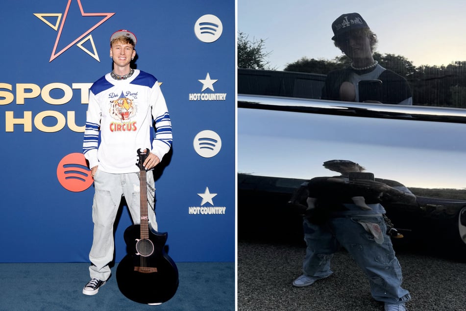 Mit diesem süßen Schnappschuss (rechts) überraschte MGK (35) seine Fans auf Instagram.
