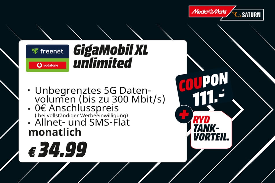 GigaMobil XL unlimted für 34,99 Euro im Monat (statt 89,99 Euro/Monat.