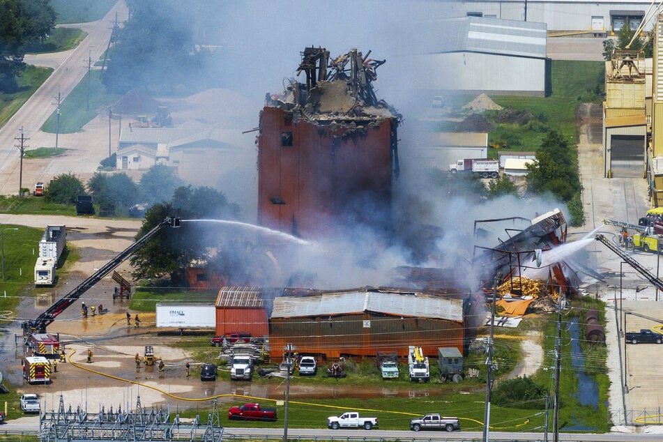 Die Fabrik ist nach der Explosion einsturzgefährdet.