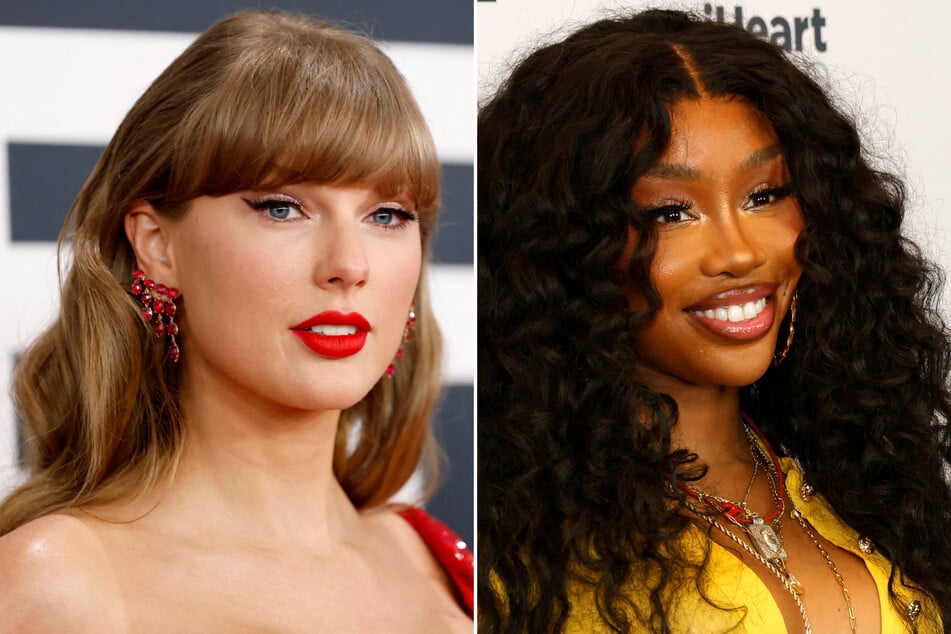 SZA (r.) revealed in a new interview that she has spoken with Taylor Swift about a potential collab and said that the pop star was "open" to the idea!