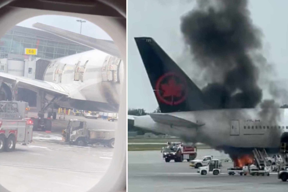 Feuer auf dem Rollfeld augebrochen: Passagiere aus Flugzeug evakuiert