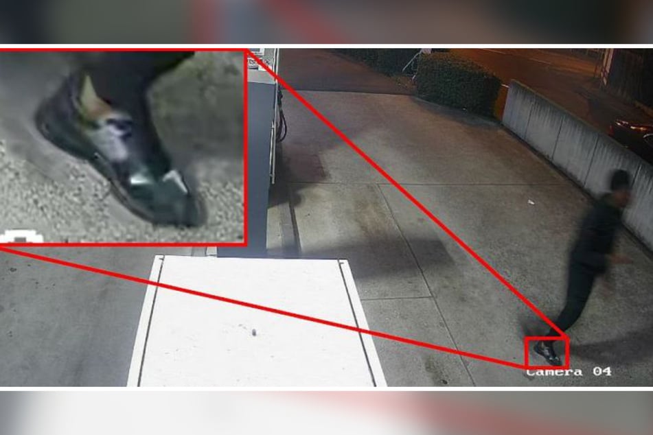 Die Ermittler konnten den Verdächtigen auf den Videoaufnahmen anhand seiner Schuhe identifizieren.