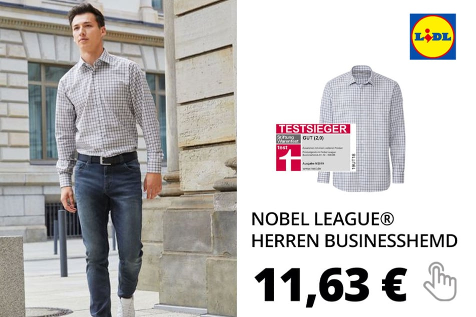 NOBEL LEAGUE® Herren Businesshemd – wei-kariert