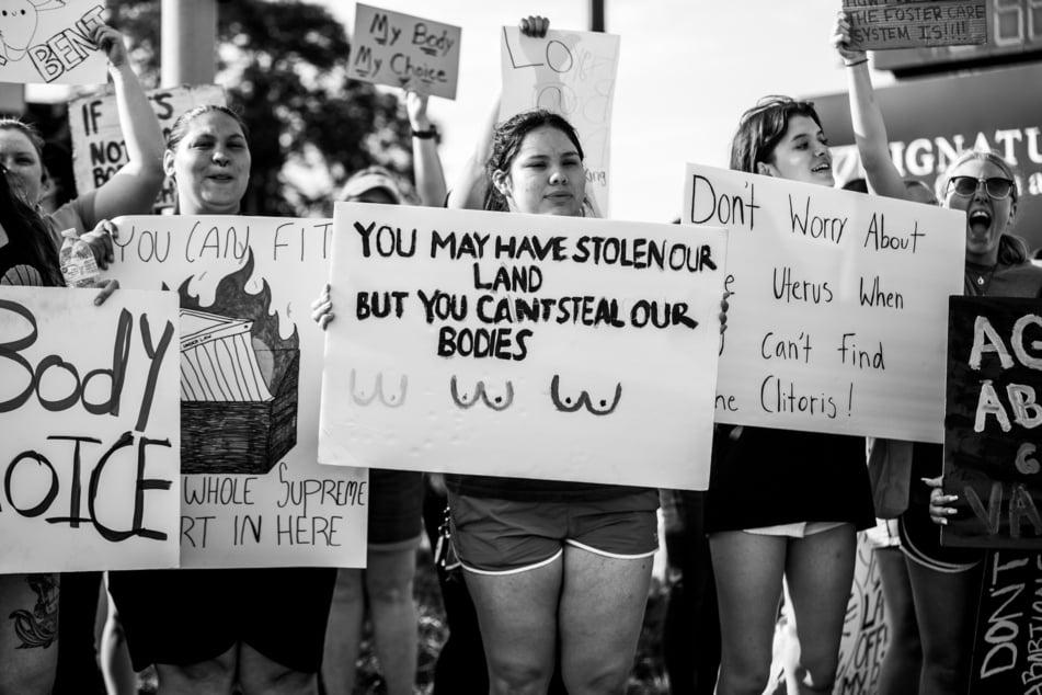 Residents of Omaha, Nebraska, and surrounding areas protest the Supreme Court's decision to overturn the landmark Roe v. Wade ruling.