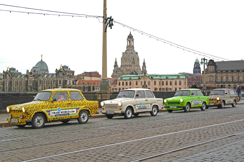 Der Mitbewerber: Die "Trabi Safari" knattert seit fast drei Jahrzehnten durch Dresden.