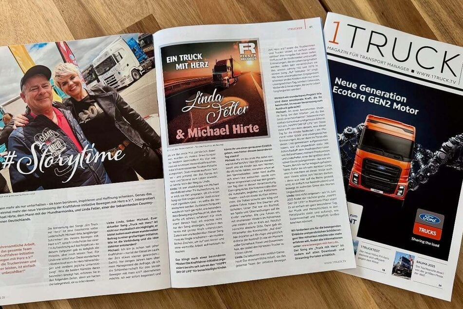 Auf einer Doppelseite berichtet das Magazin "1TRUCK" über "Ein Truck mit Herz".