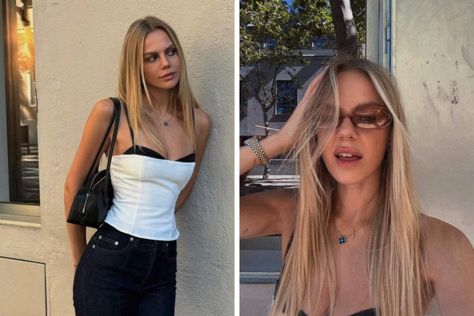 Vorher hatte das Model lange, blonde Haare.