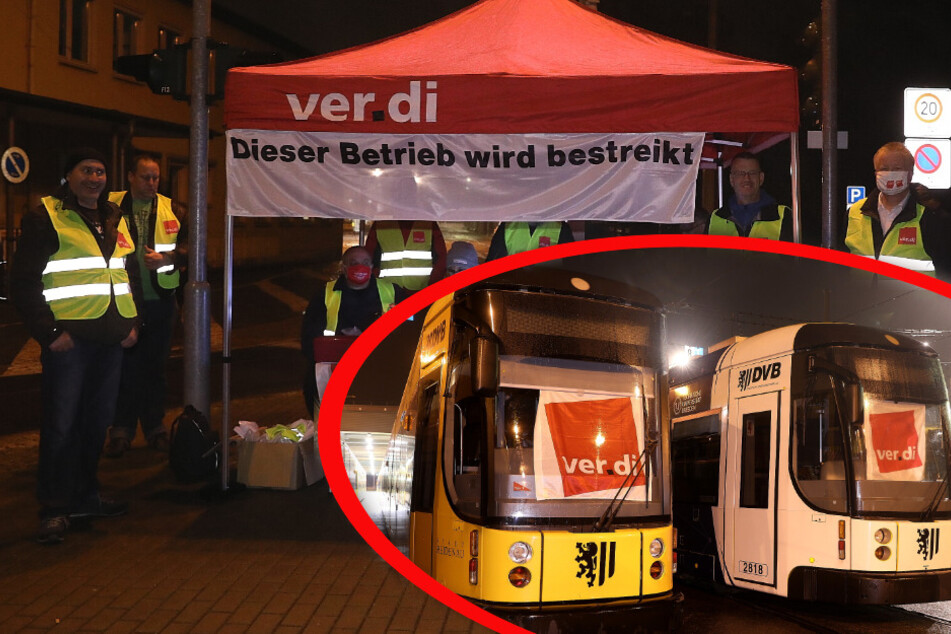 DVB-Streik in vollem Gange: Busse und Bahnen stehen still