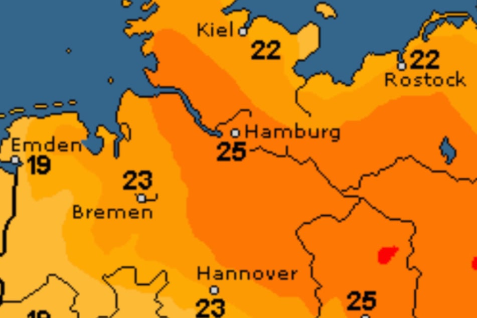 Die Temperaturen schwanken um die 24 Grad.
