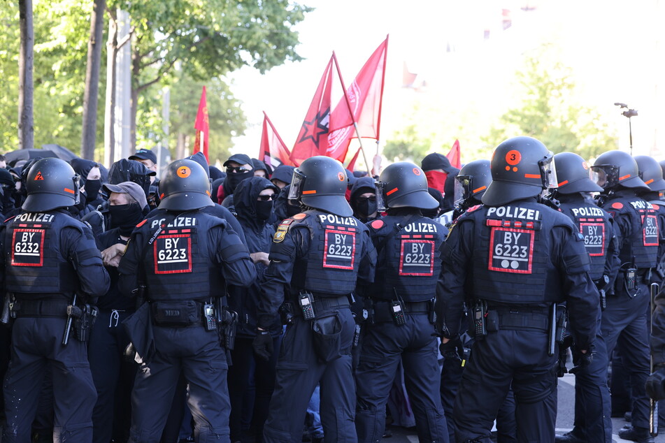 4500 Polizisten waren rund um den "Tag X" ihn Leipzig im Einsatz.